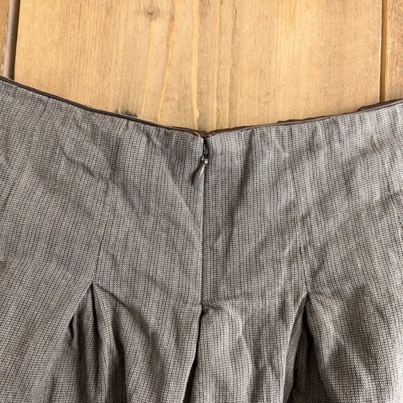 CAbi Liverpool Pleated Riding Skirt Brown Lined Cotton 202 Womens 6 - Picture 4 of 7